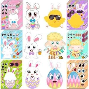 Easter Stickers - DIY Happy Easter Egg Bunny Sticker for Kids, Easter Crafts Sti